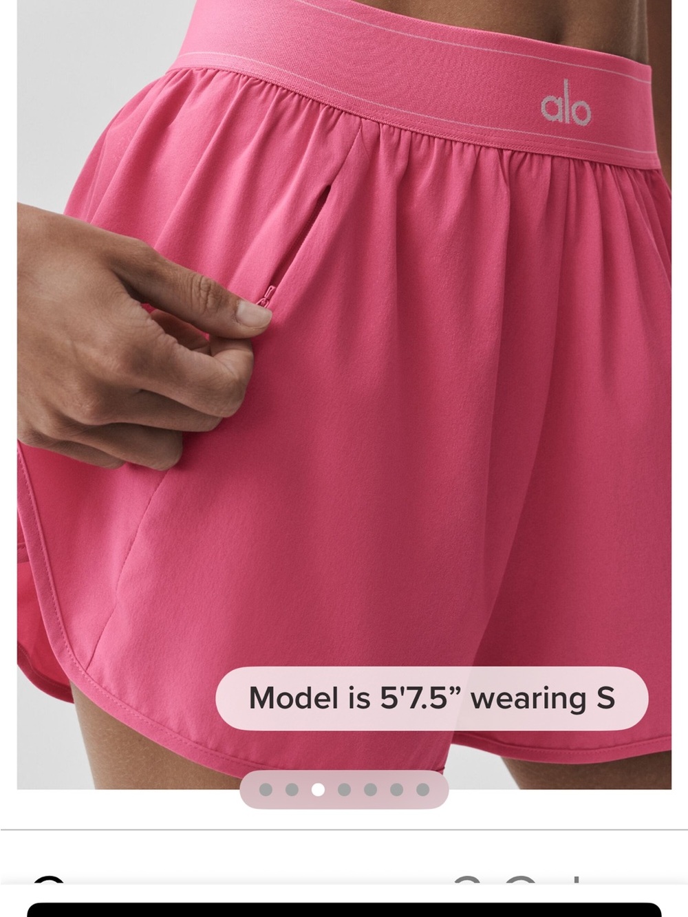 ALO Yoga Pink Athletic Shorts with Elastic Waistband - Picture 2 of 2
